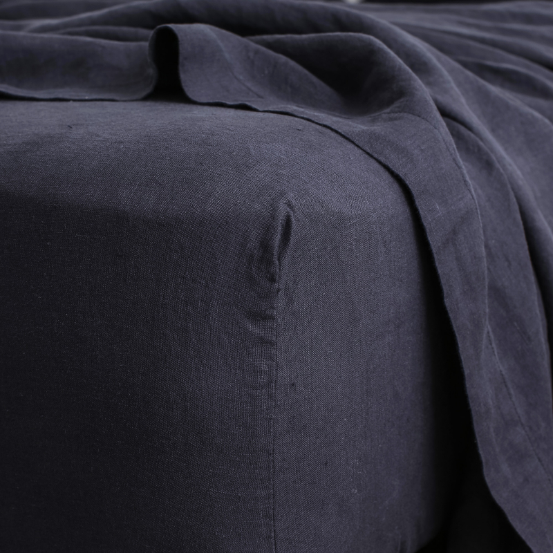 Navy fitted sheet detail from Monsoon Living Newcastle