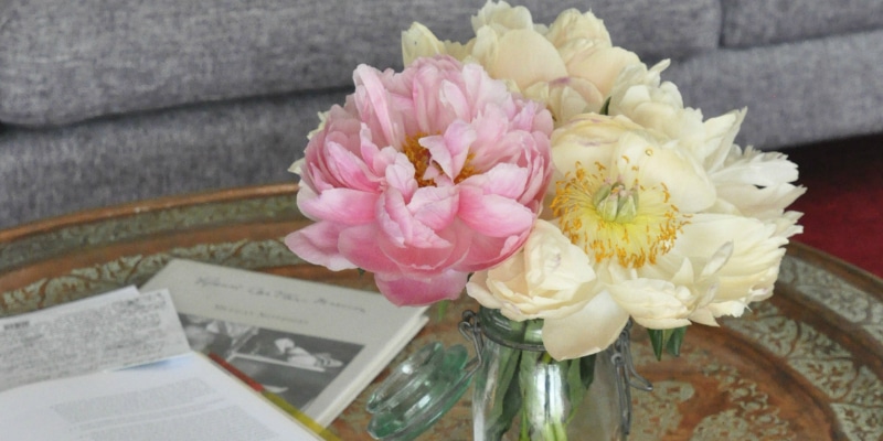 Flowers on a Turkish Coffee Table for the Monsoon Living Journal