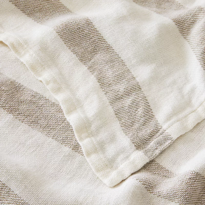 Luna Striped Linen Throw